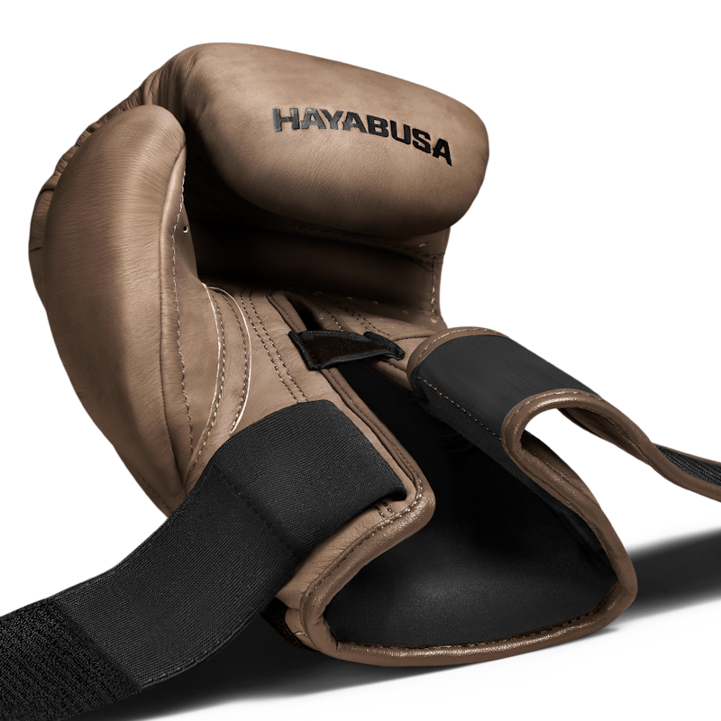Gants de boxe Hayabusa T3 LX en cuir (coup de pied) marron
