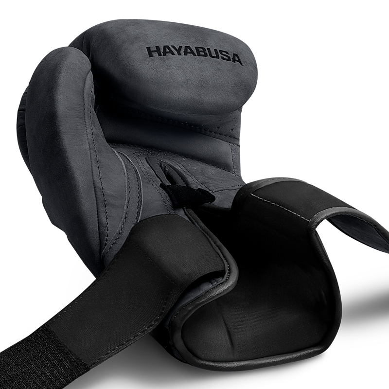 Gants de boxe en cuir Hayabusa T3 LX (coups de pied) gris