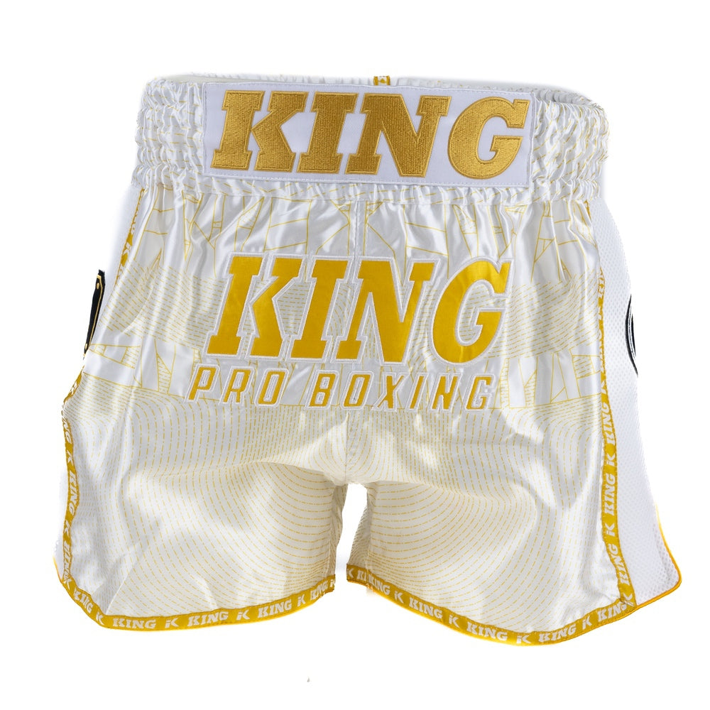 KING PRO BOXING SCHORT-WIT/GOUD
