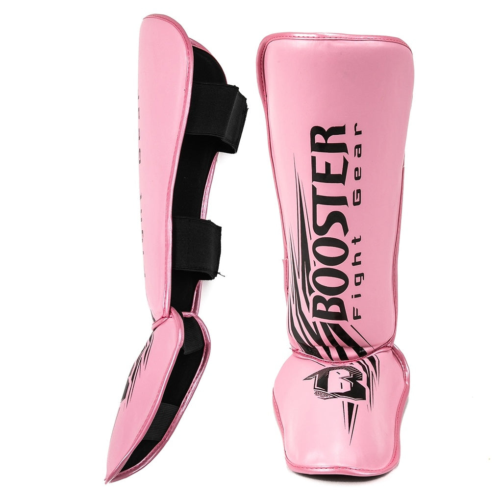BOOSTER KICKBOXING SHIN GUARDS KIDS - PINK- BLACK