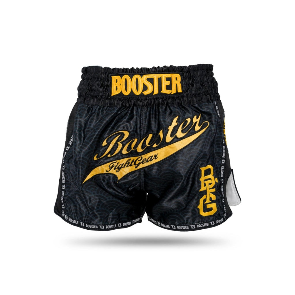 BOOSTER KICKBOXING SHORTS SLUGGER WAVE - BLACK/YELLOW