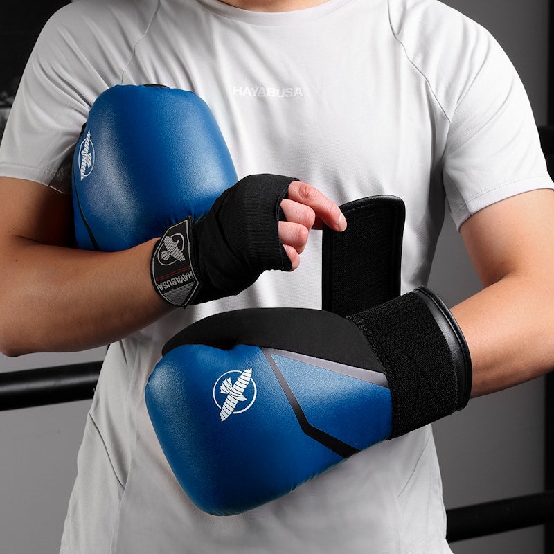 Gants de boxe Hayabusa E1 (coup de pied) bleus