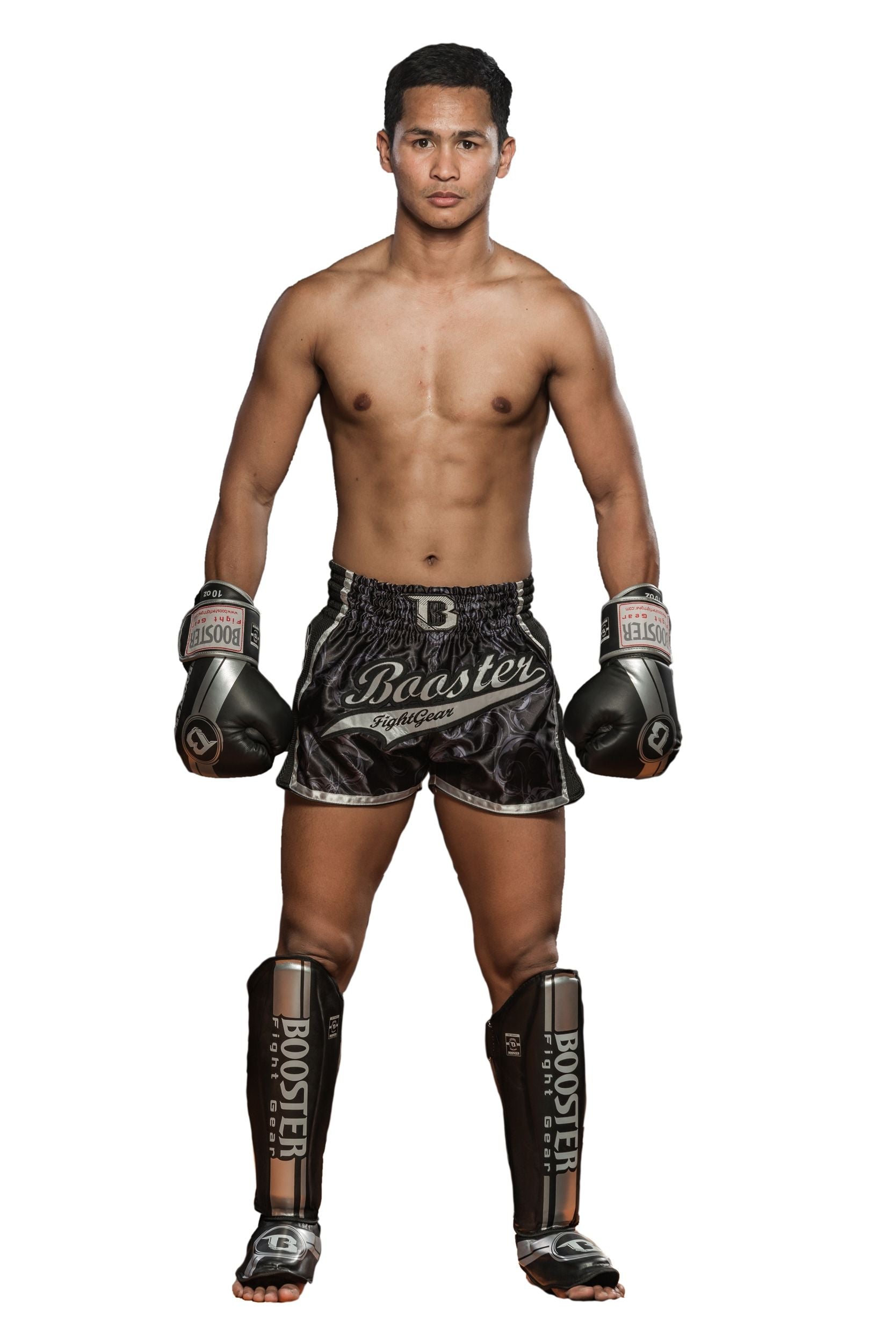BOOSTER KICKBOXING SHIN GUARDS V3 - BLACK/SILVER