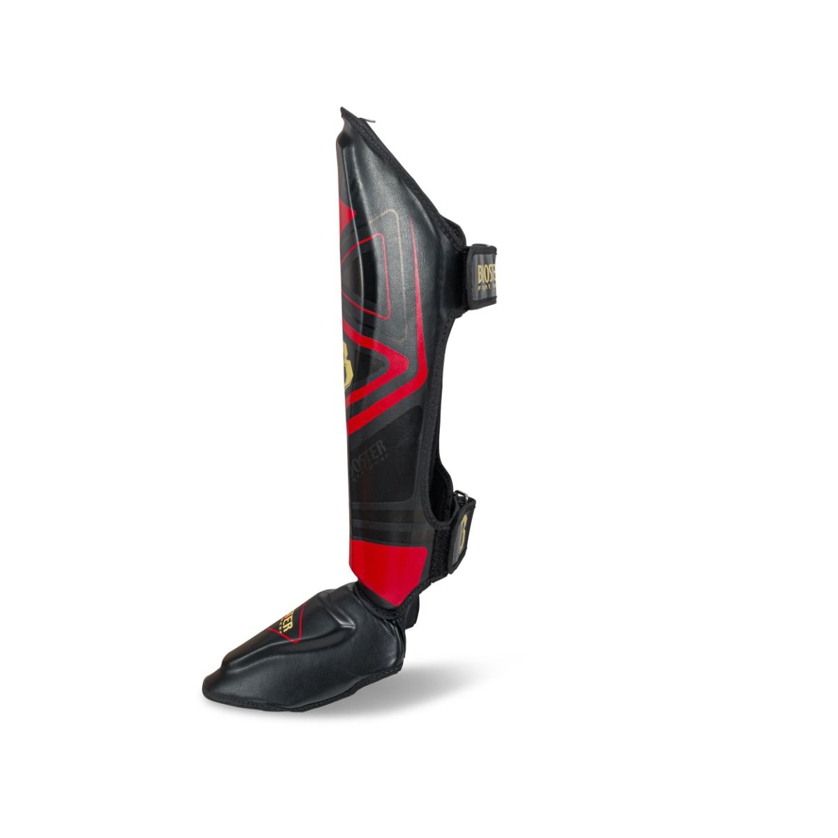 Protège-tibias de kickboxing Booster V10 - Noir/Rouge