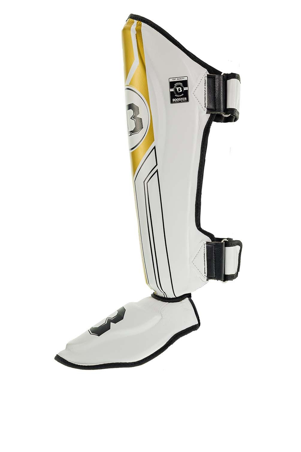 Protège-tibias de kickboxing Booster V9 - Blanc