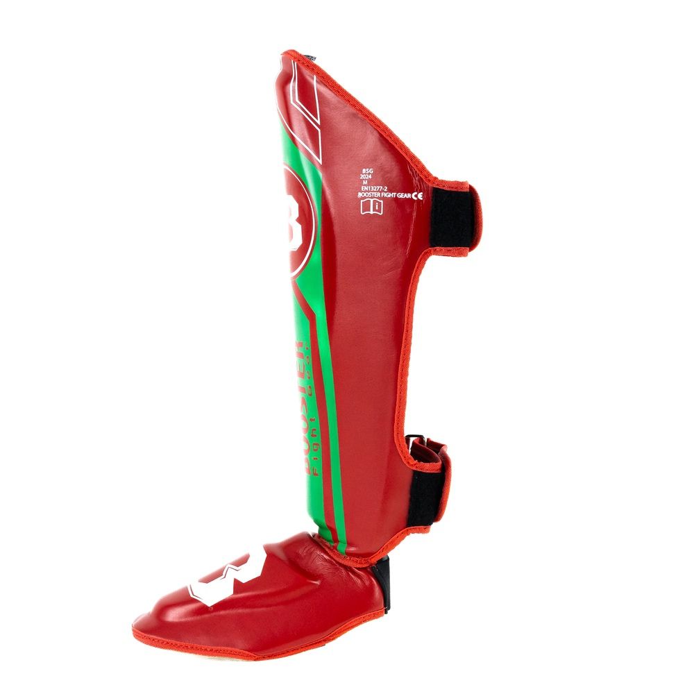 BOOSTER KICKBOXING SHIN GUARDS V9 MOROC - RED/GREEN