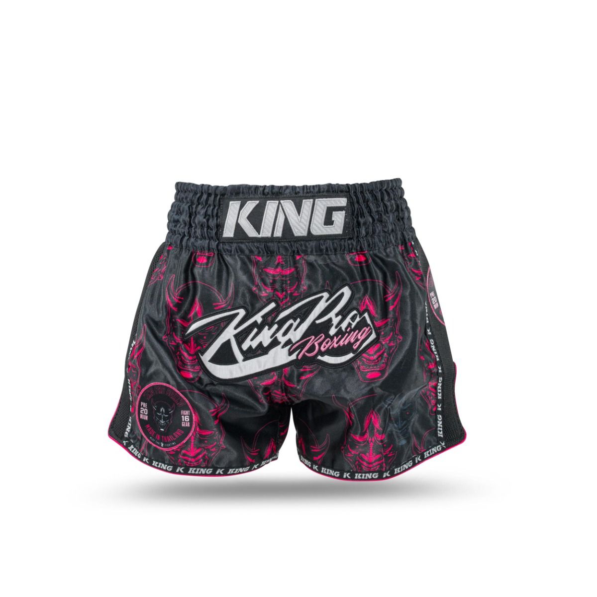 KING PRO KICKBOXING SHORTS DEVIL 3 - BLACK/PINK