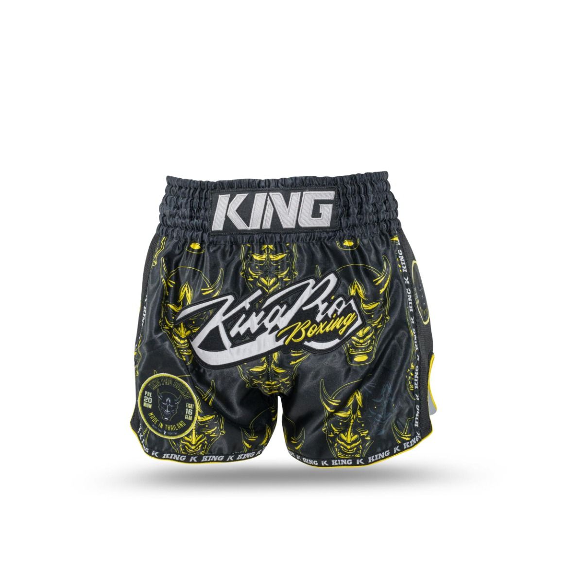 KING PRO KICKBOXING SHORTS DEVIL 2 - BLACK/YELLOW
