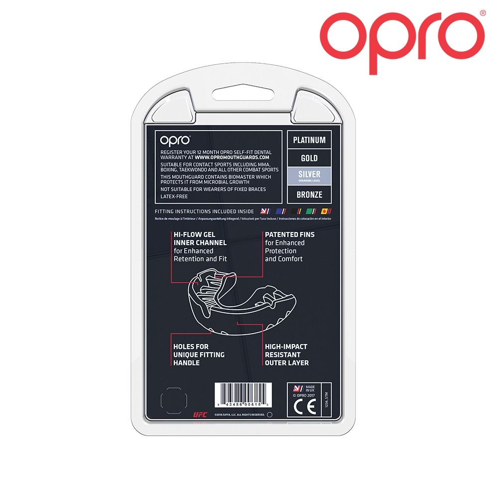 Protège-dents OPRO SILVER - Noir/Rouge