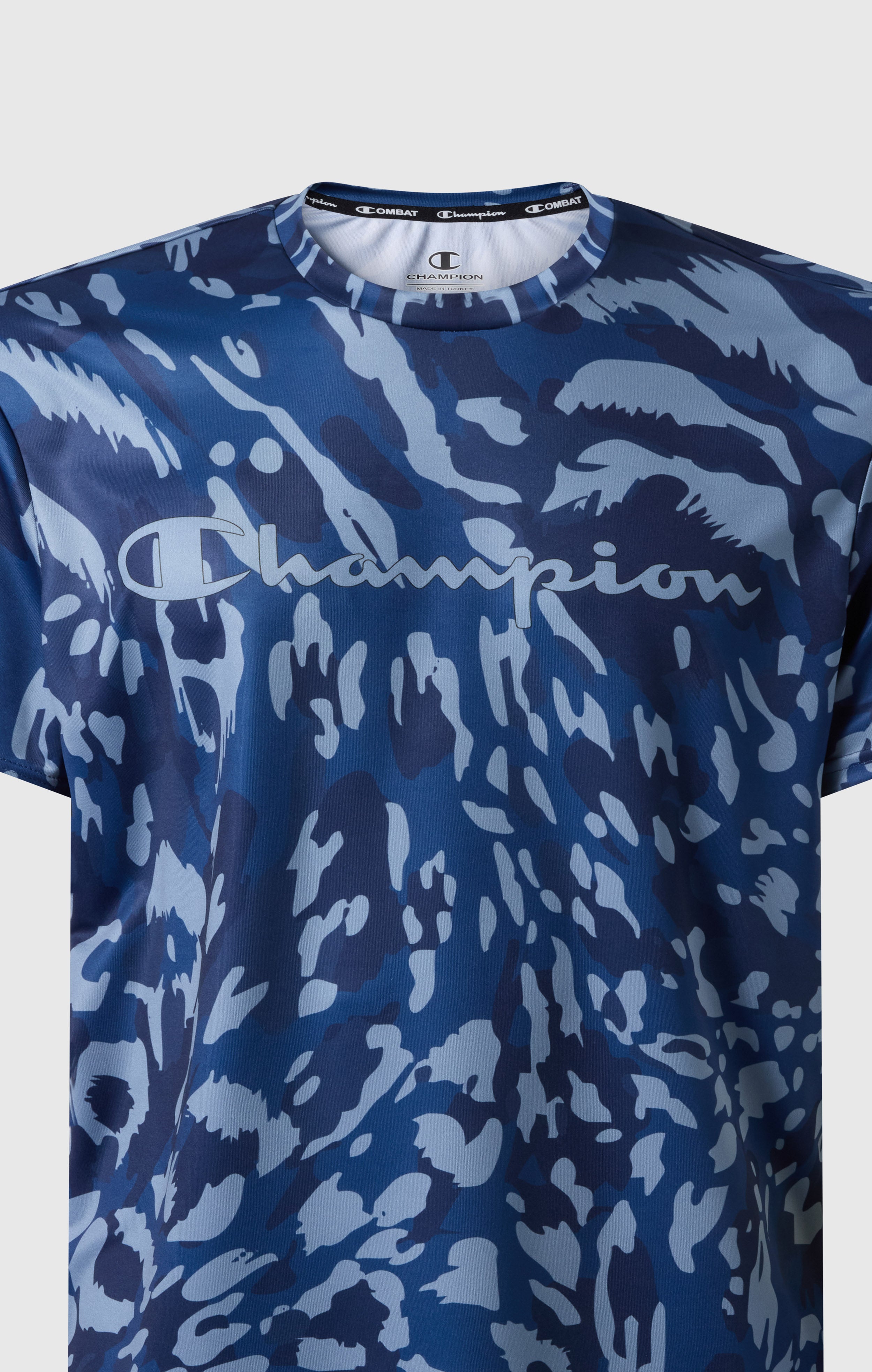 CHAMPION QUIK-DRY T-SHIRT COMBAT BLAUW