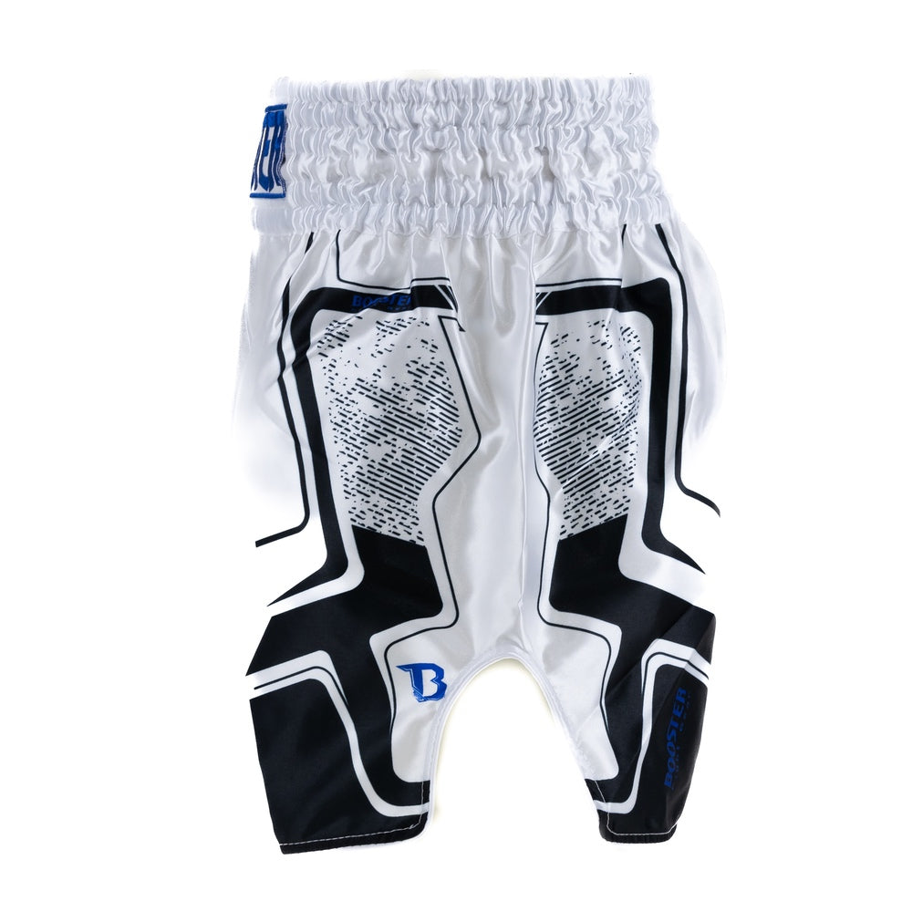 Short de kickboxing Booster Ignite blanc/bleu