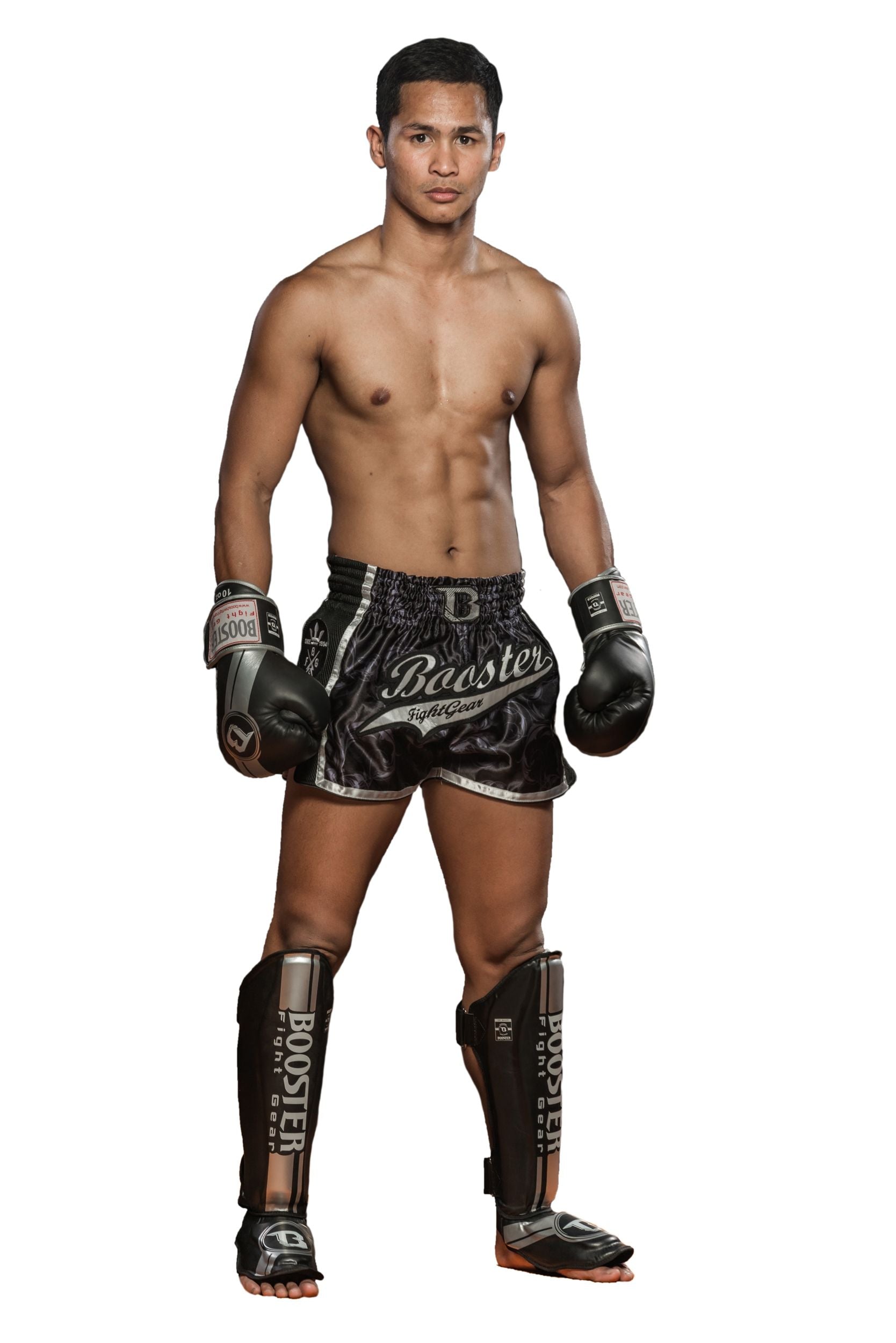 BOOSTER KICKBOXING SHIN GUARDS V3 - BLACK/SILVER