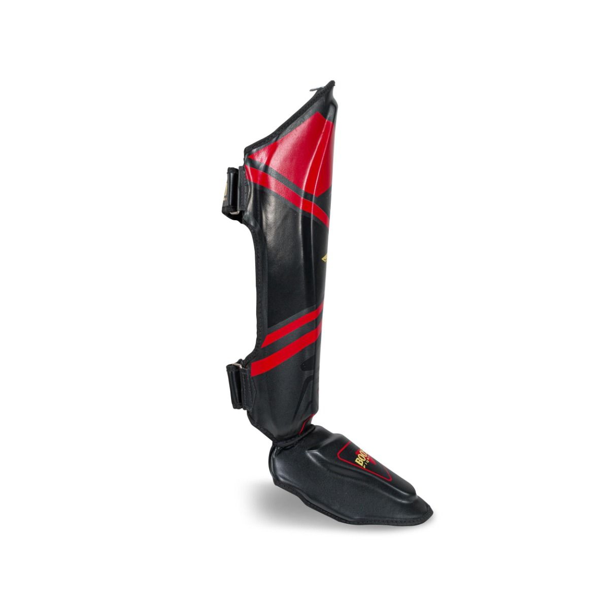 Protège-tibias de kickboxing Booster V10 - Noir/Rouge