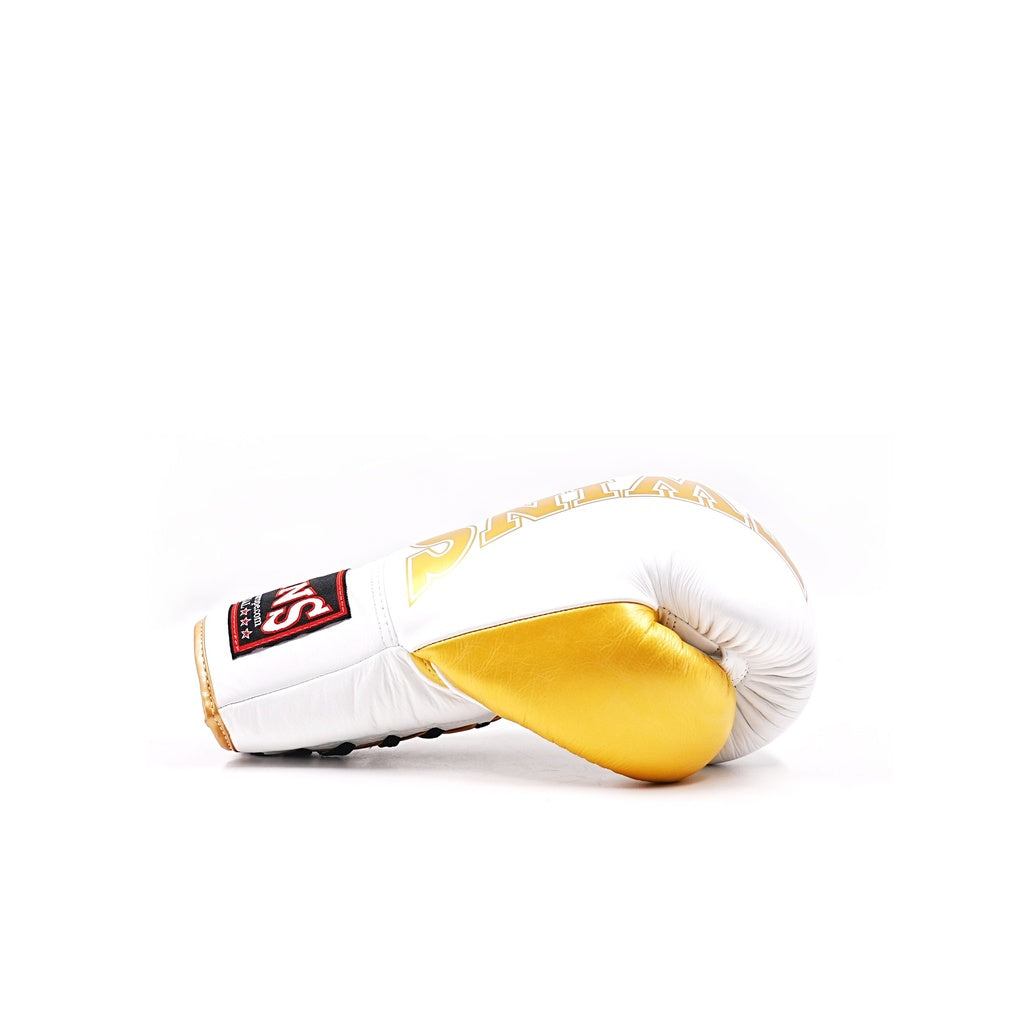 Gants de boxe Twins (Kick) BGLL8 à lacets blancs/or
