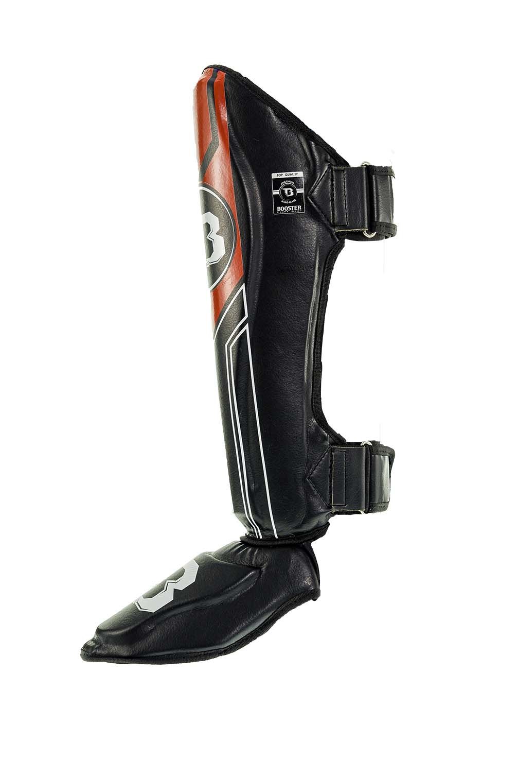 BOOSTER KICKBOXING SHIN GUARDS V9 - BLACK/RED